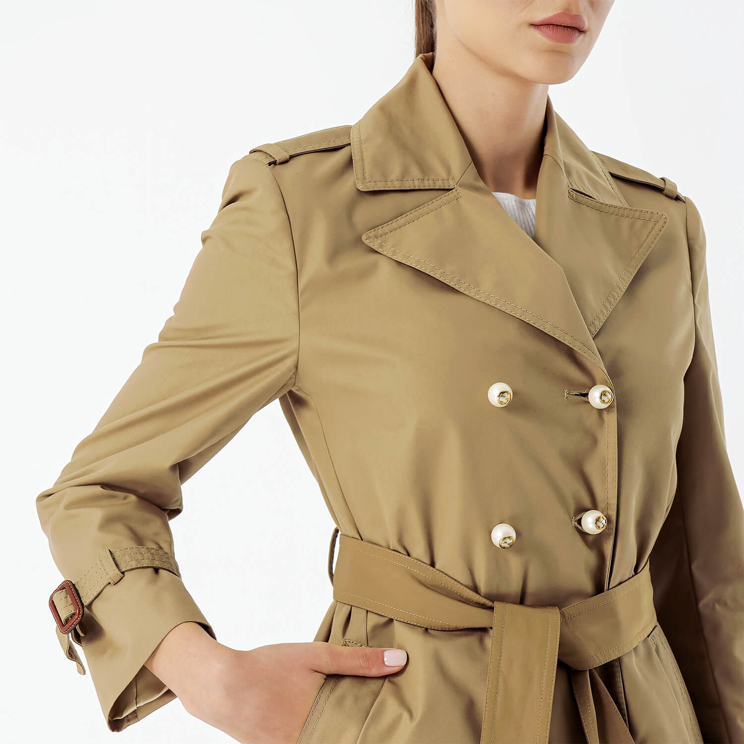 Gucci - Brown Cotton Double Breasted Trench Coat